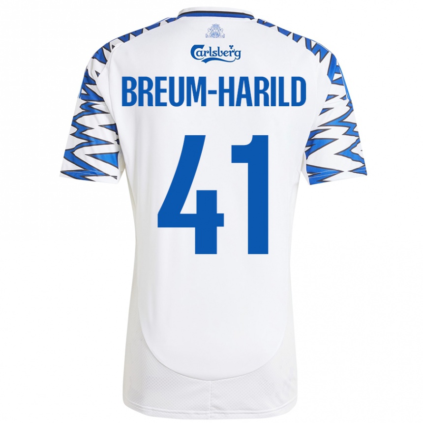 Kids Football Tobias Breum-Harild #41 White Sky Blue Home Jersey 2024/25 T-Shirt Australia