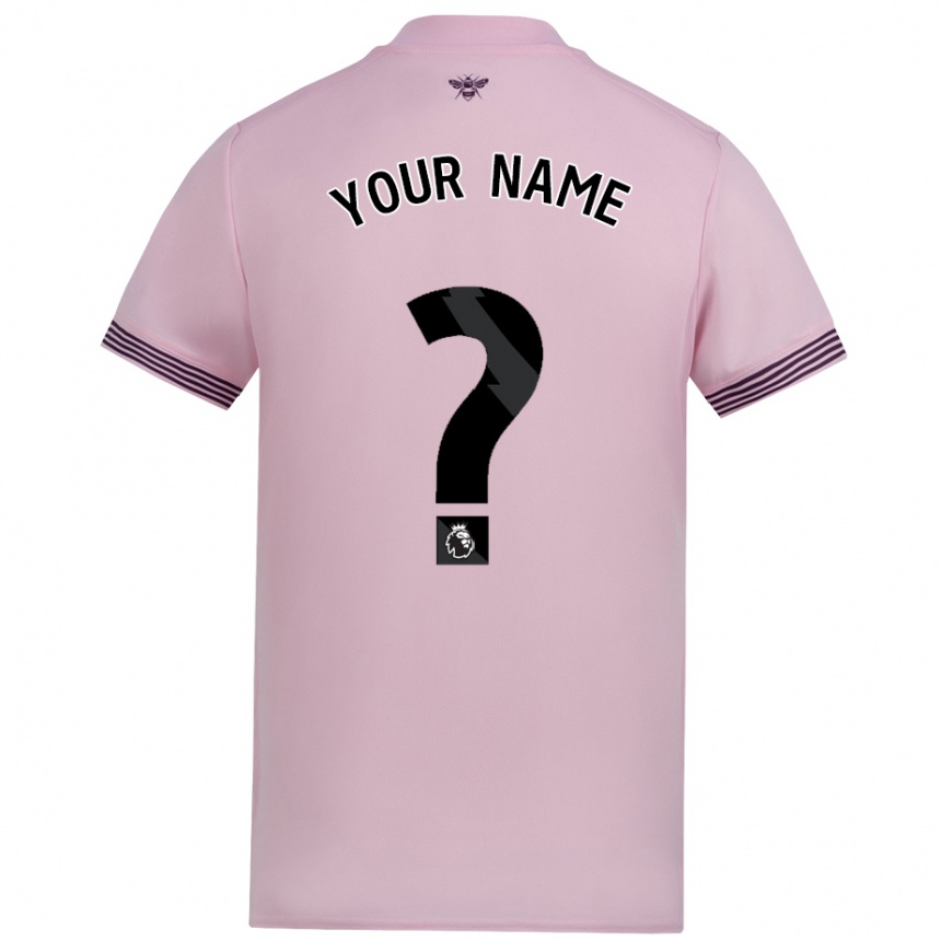 Kids Football Your Name #0 Pink Away Jersey 2024/25 T-Shirt Australia