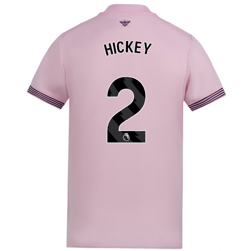 Kids Football Aaron Hickey #2 Pink Away Jersey 2024/25 T-Shirt Australia