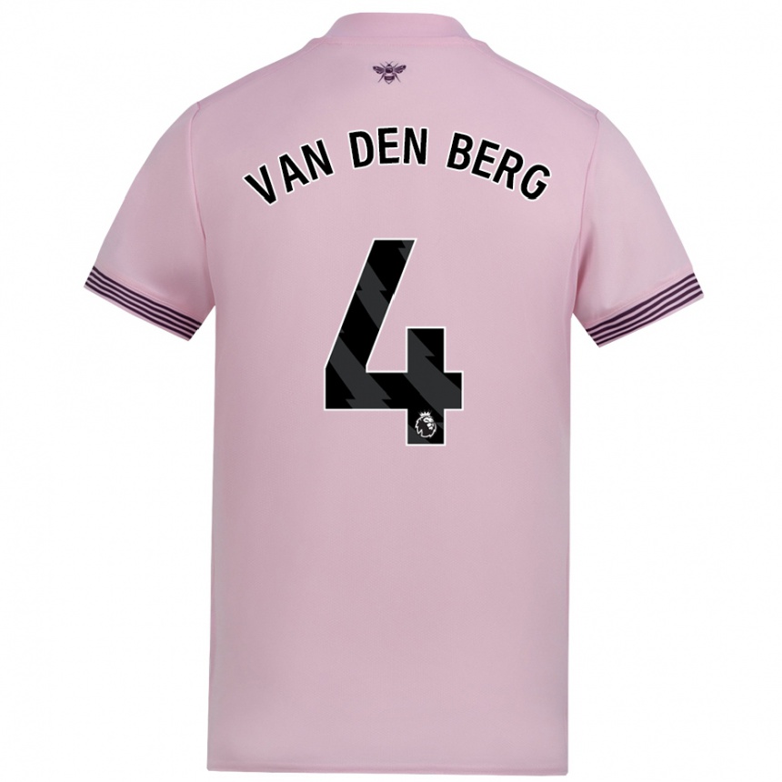 Kids Football Sepp Van Den Berg #4 Pink Away Jersey 2024/25 T-Shirt Australia