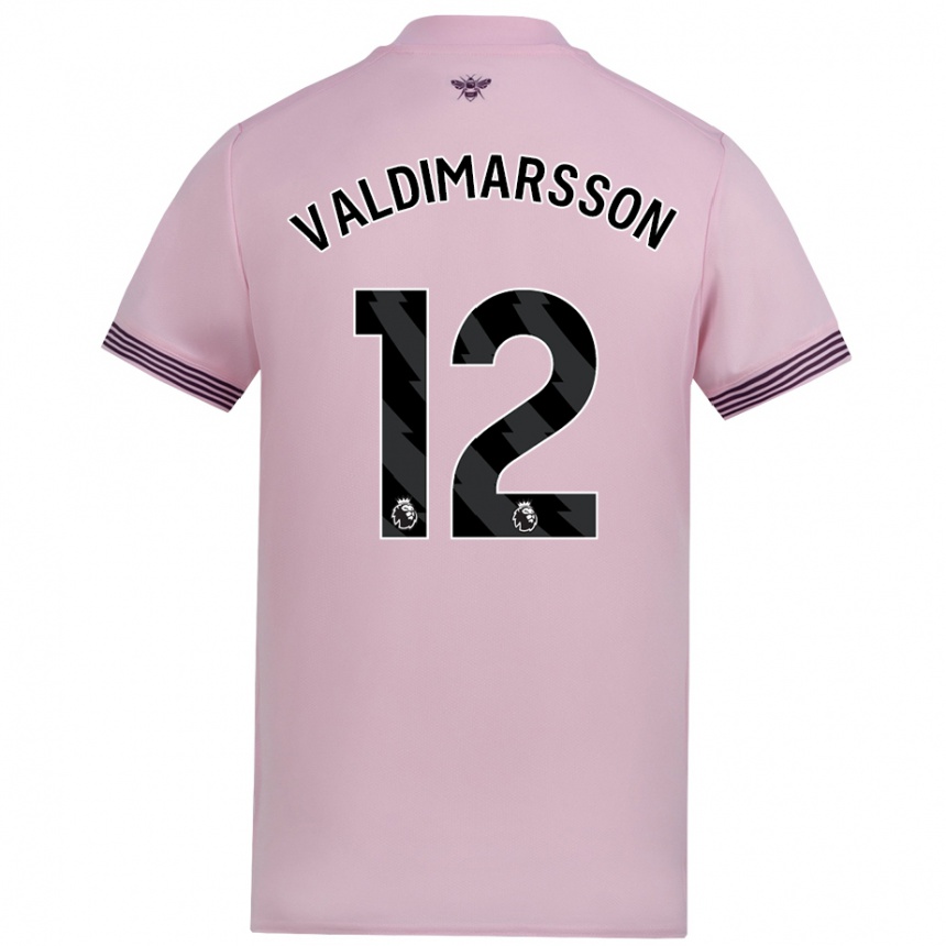 Kids Football Hákon Rafn Valdimarsson #12 Pink Away Jersey 2024/25 T-Shirt Australia