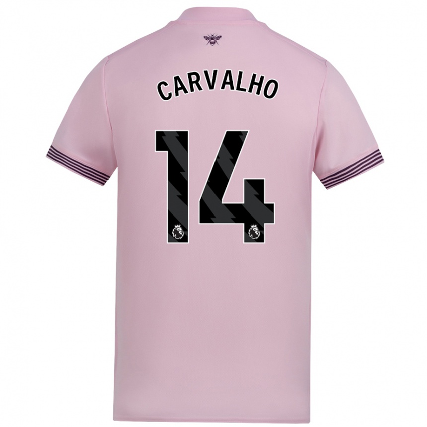 Kids Football Fabio Carvalho #14 Pink Away Jersey 2024/25 T-Shirt Australia