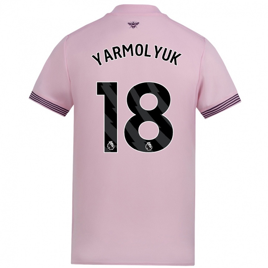 Kids Football Yegor Yarmolyuk #18 Pink Away Jersey 2024/25 T-Shirt Australia