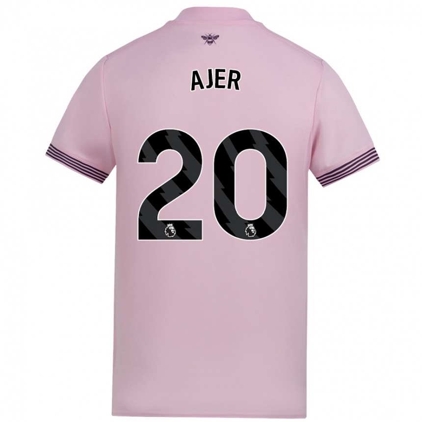 Kids Football Kristoffer Ajer #20 Pink Away Jersey 2024/25 T-Shirt Australia