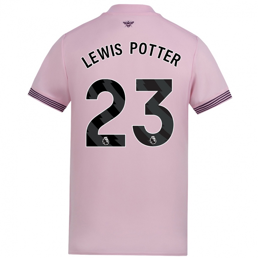 Kids Football Keane Lewis-Potter #23 Pink Away Jersey 2024/25 T-Shirt Australia