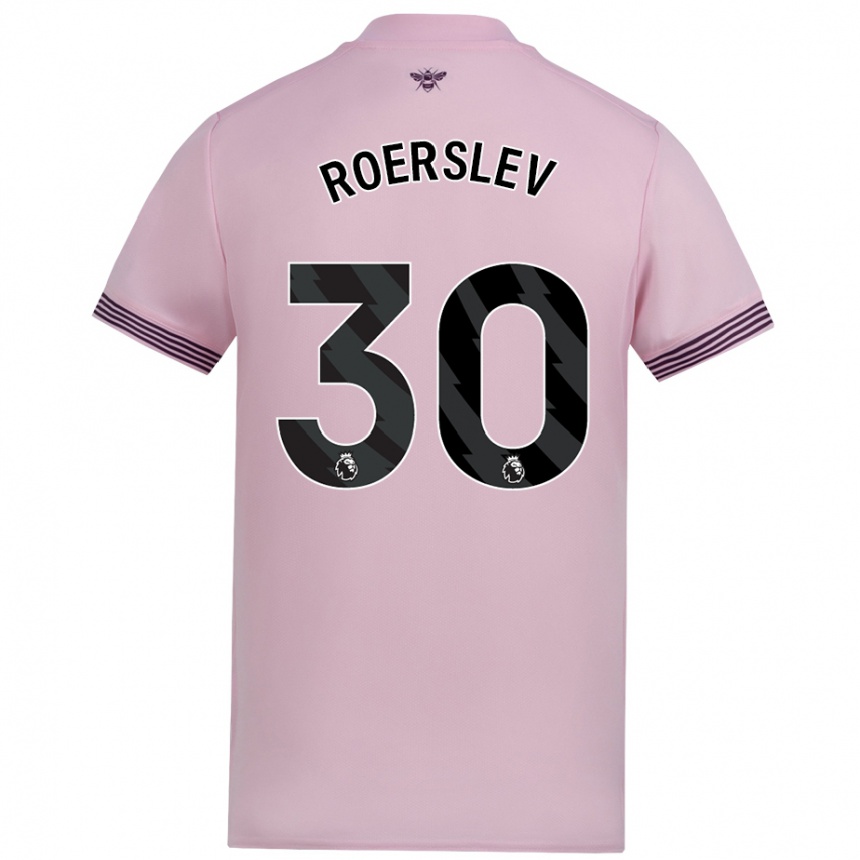 Kids Football Mads Roerslev #30 Pink Away Jersey 2024/25 T-Shirt Australia