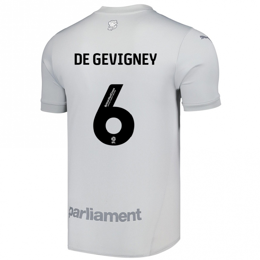 Kids Football Maël De Gevigney #6 Silver Gray Away Jersey 2024/25 T-Shirt Australia