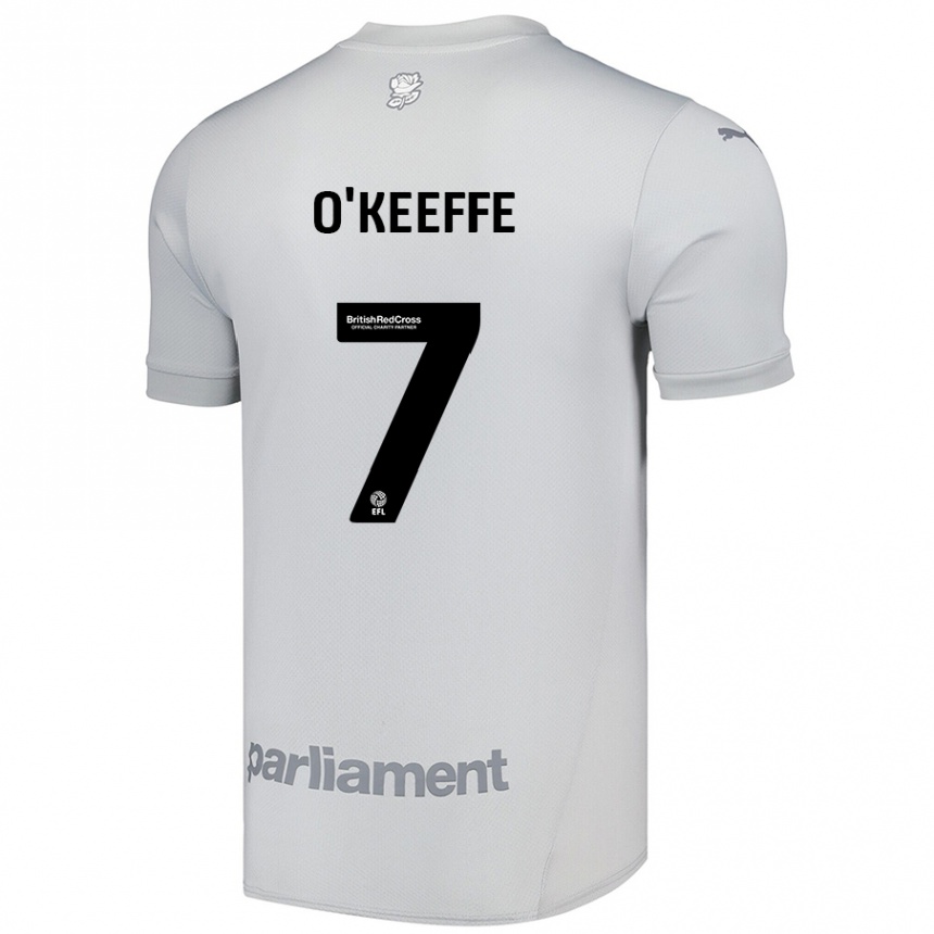 Kids Football Corey O'keeffe #7 Silver Gray Away Jersey 2024/25 T-Shirt Australia