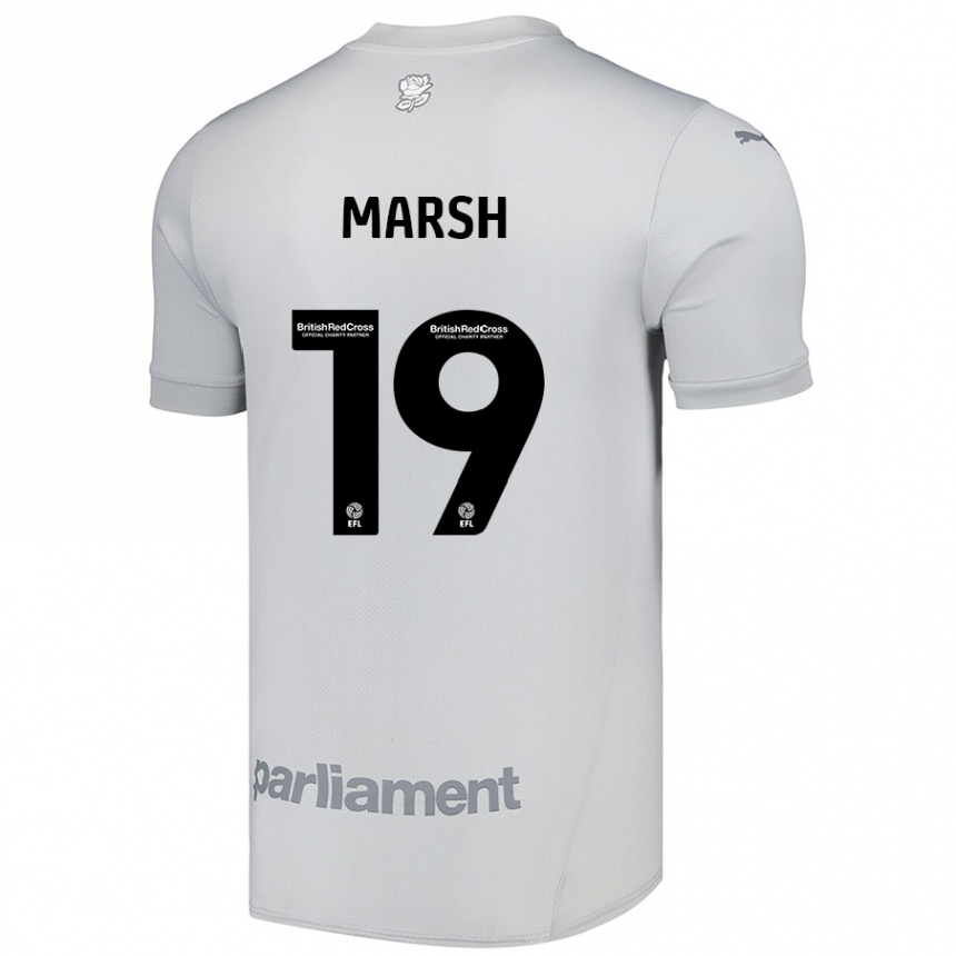 Kids Football Aiden Marsh #19 Silver Gray Away Jersey 2024/25 T-Shirt Australia