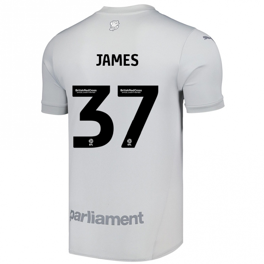 Kids Football Nathan James #37 Silver Gray Away Jersey 2024/25 T-Shirt Australia