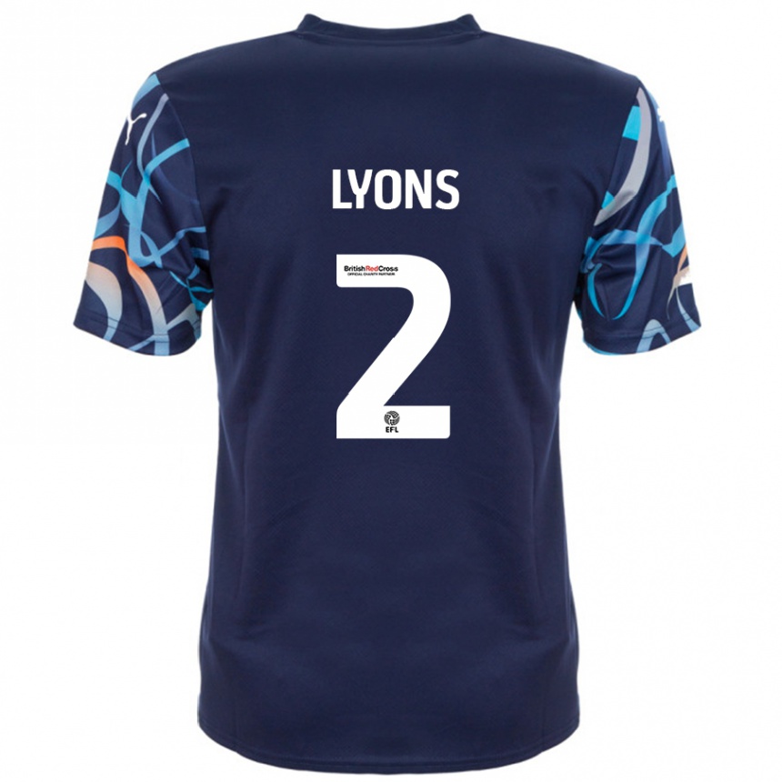 Kids Football Andy Lyons #2 Navy Blue Away Jersey 2024/25 T-Shirt Australia