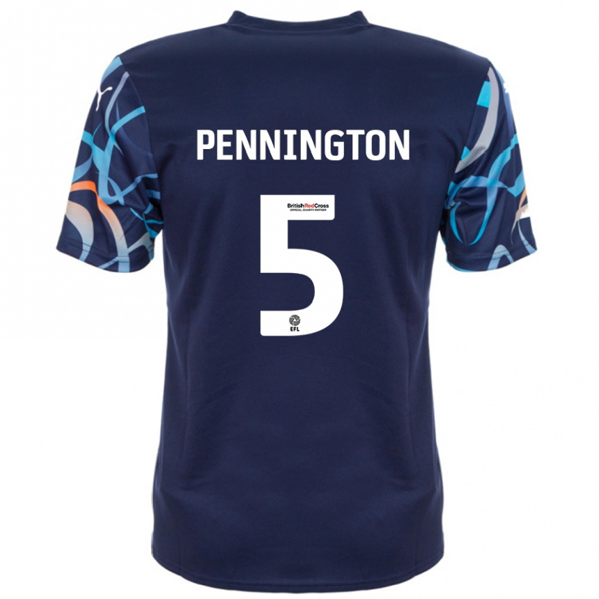 Kids Football Matthew Pennington #5 Navy Blue Away Jersey 2024/25 T-Shirt Australia