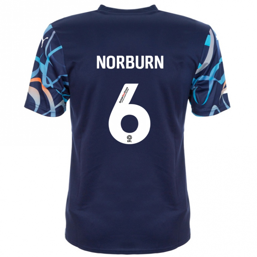 Kids Football Oliver Norburn #6 Navy Blue Away Jersey 2024/25 T-Shirt Australia