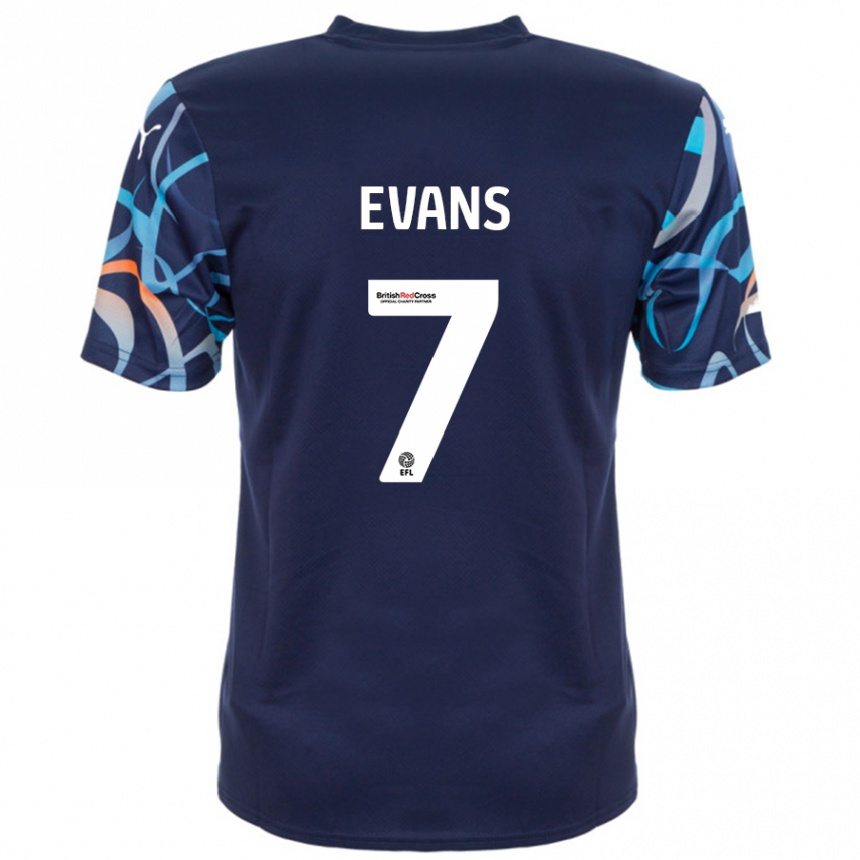 Kids Football Lee Evans #7 Navy Blue Away Jersey 2024/25 T-Shirt Australia