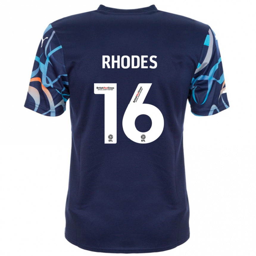 Kids Football Jordan Rhodes #16 Navy Blue Away Jersey 2024/25 T-Shirt Australia