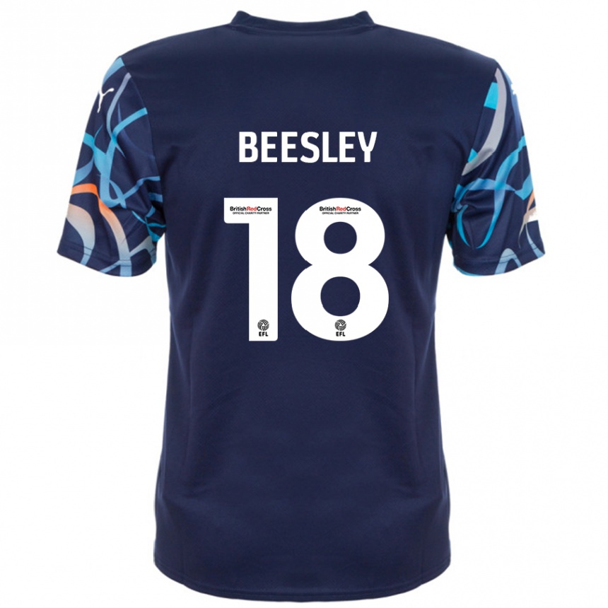 Kids Football Jake Beesley #18 Navy Blue Away Jersey 2024/25 T-Shirt Australia