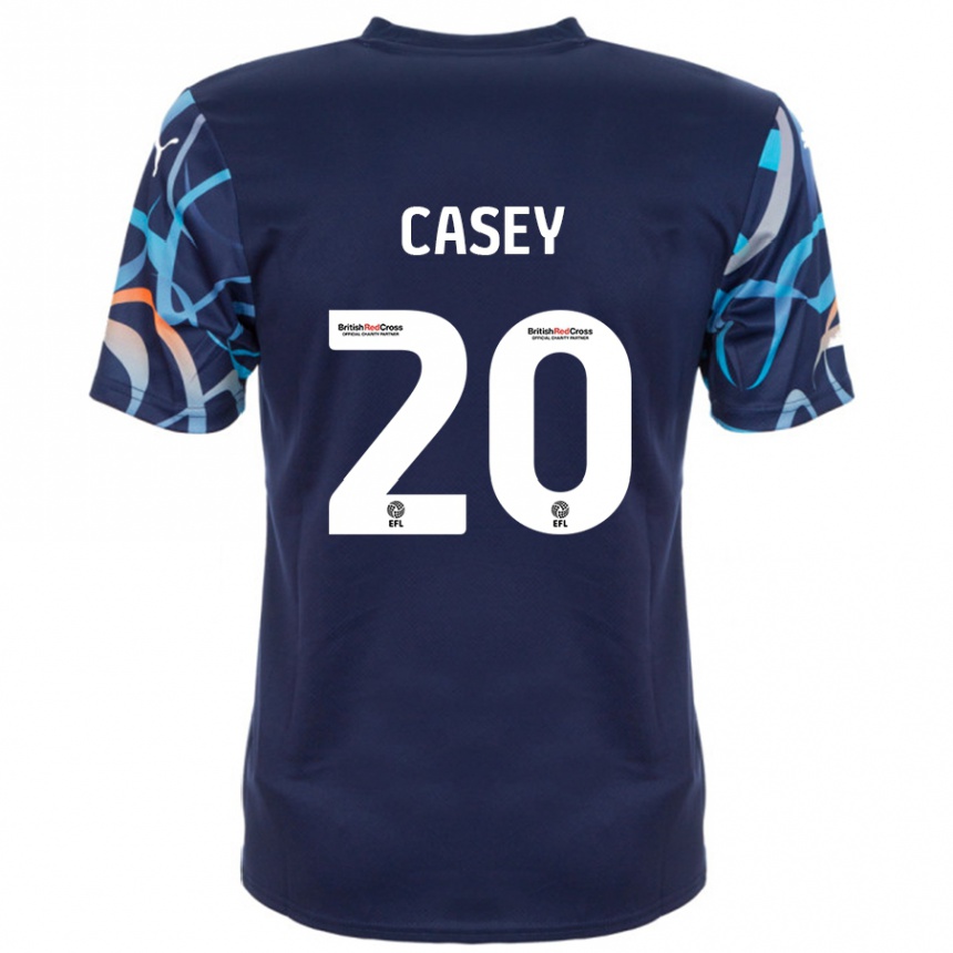 Kids Football Oliver Casey #20 Navy Blue Away Jersey 2024/25 T-Shirt Australia