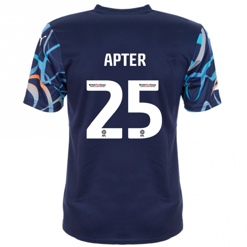 Kids Football Rob Apter #25 Navy Blue Away Jersey 2024/25 T-Shirt Australia