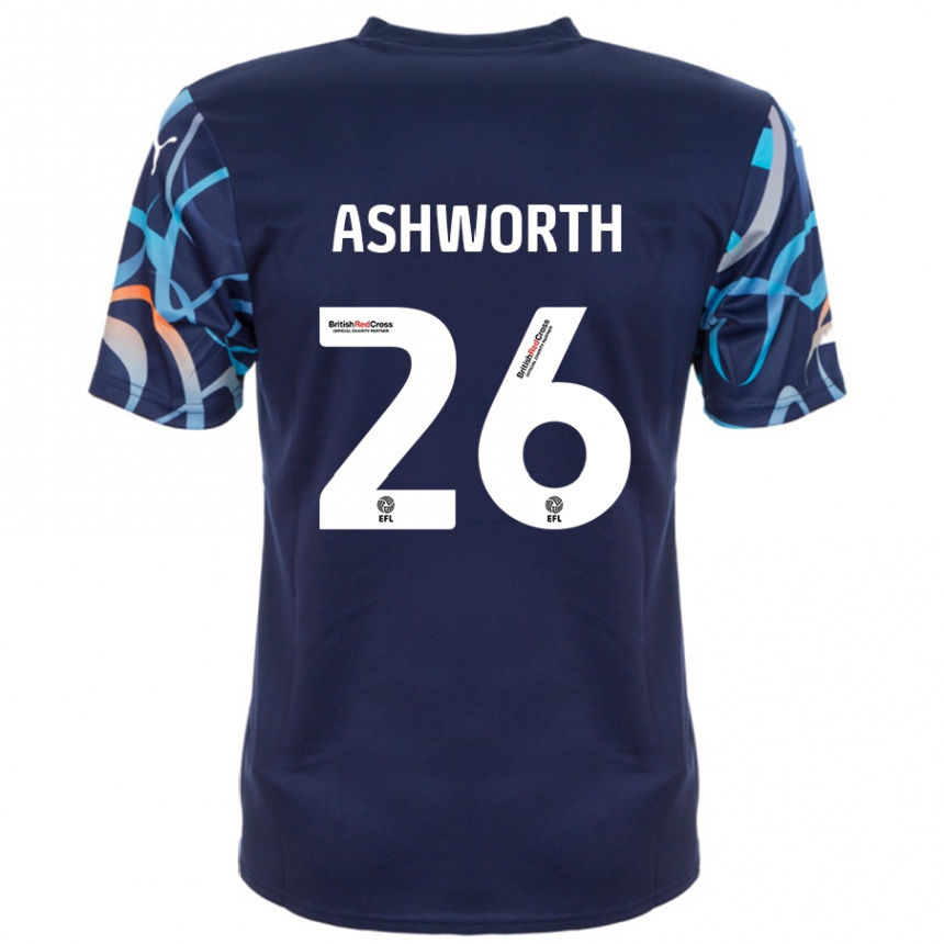 Kids Football Zac Ashworth #26 Navy Blue Away Jersey 2024/25 T-Shirt Australia