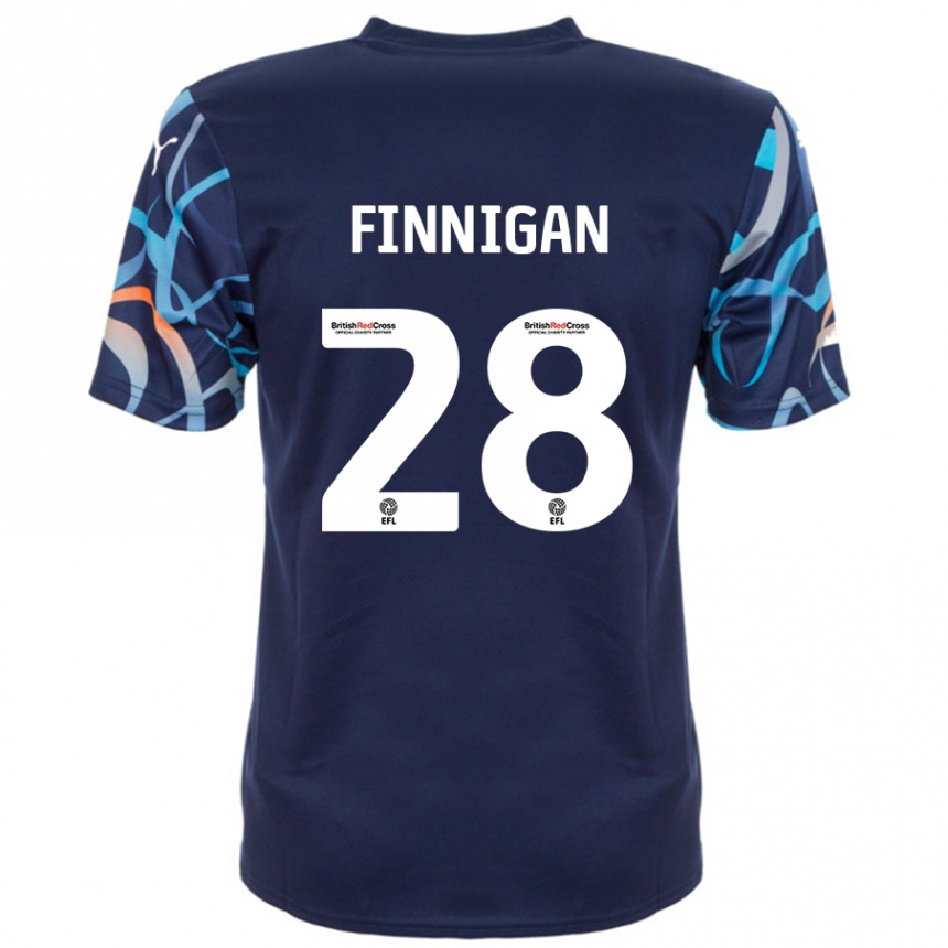 Kids Football Ryan Finnigan #28 Navy Blue Away Jersey 2024/25 T-Shirt Australia