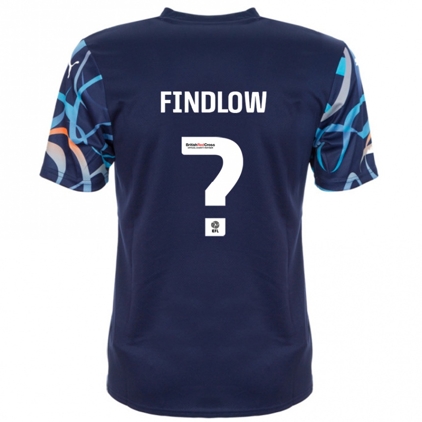 Kids Football Luke Findlow #0 Navy Blue Away Jersey 2024/25 T-Shirt Australia