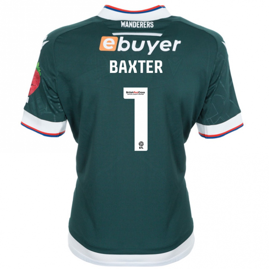 Kids Football Nathan Baxter #1 Dark Green Away Jersey 2024/25 T-Shirt Australia