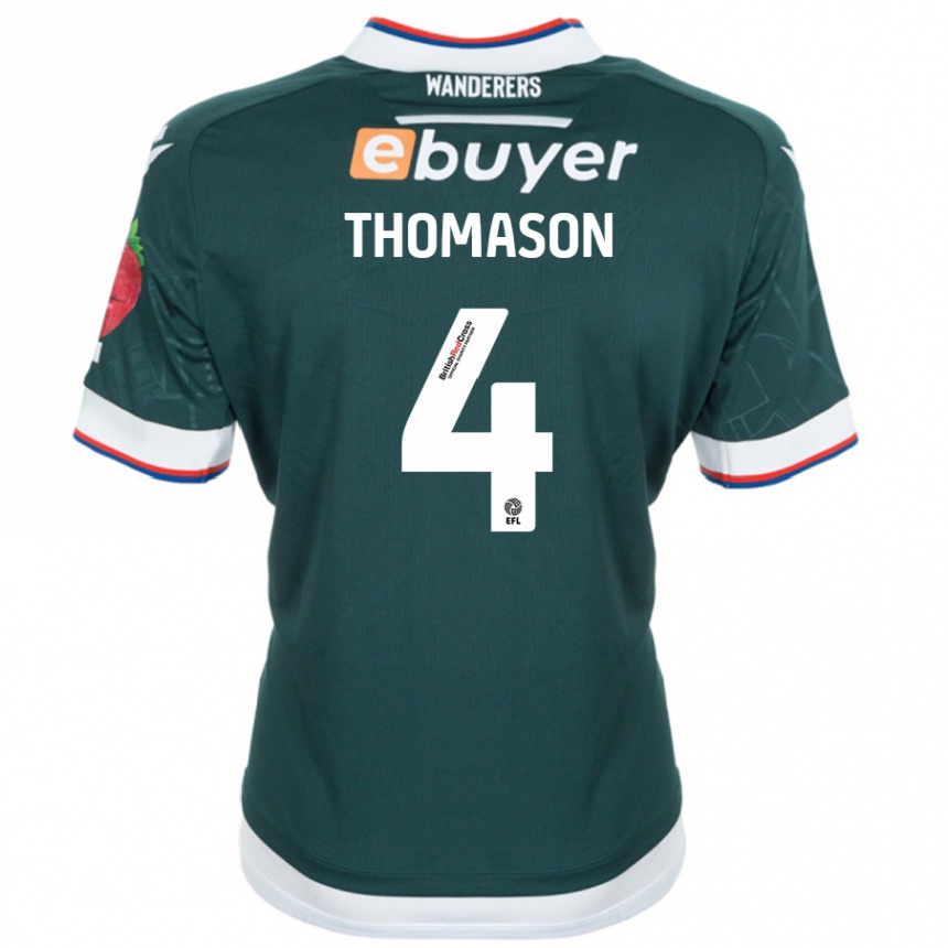 Kids Football George Thomason #4 Dark Green Away Jersey 2024/25 T-Shirt Australia