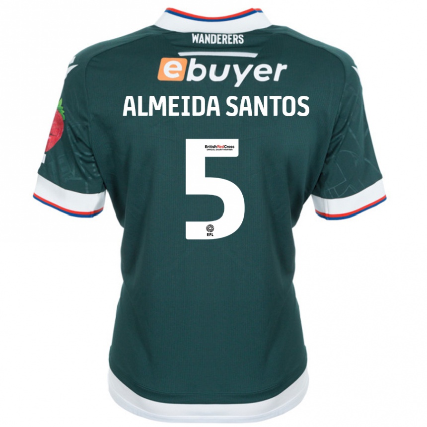 Kids Football Ricardo Santos #5 Dark Green Away Jersey 2024/25 T-Shirt Australia