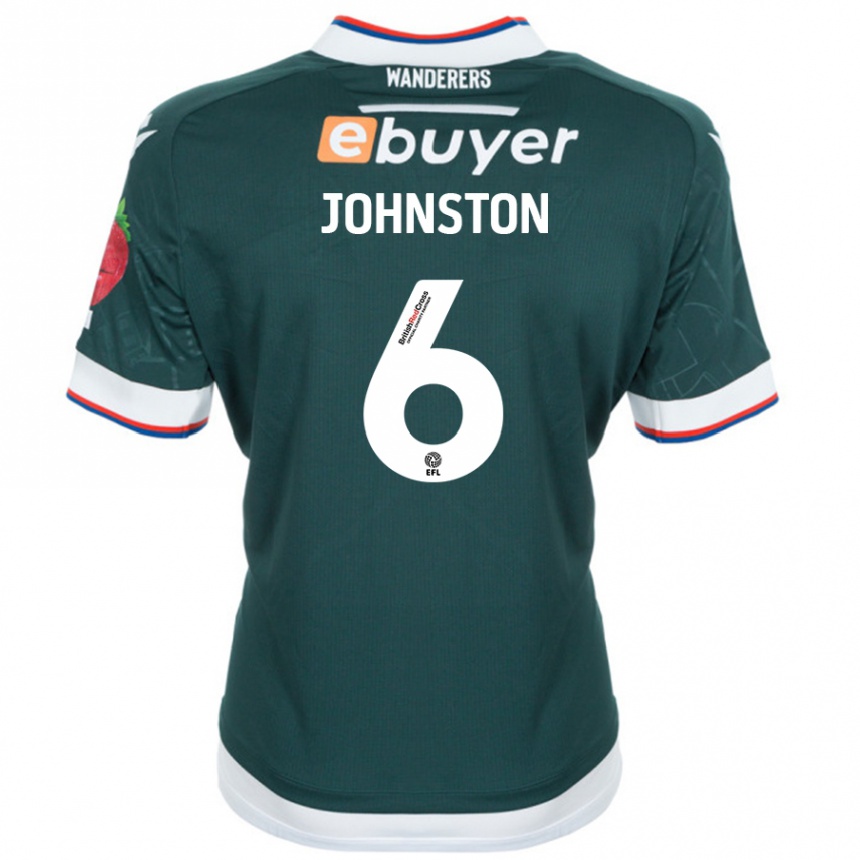 Kids Football George Johnston #6 Dark Green Away Jersey 2024/25 T-Shirt Australia