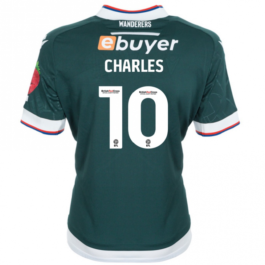 Kids Football Dion Charles #10 Dark Green Away Jersey 2024/25 T-Shirt Australia