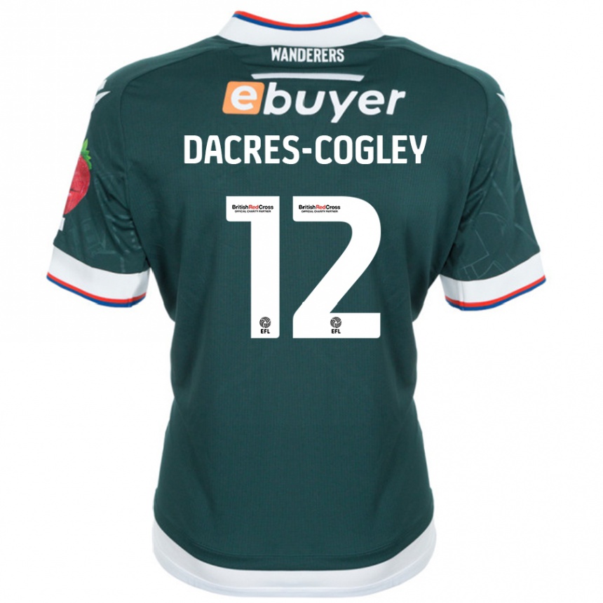 Kids Football Josh Dacres-Cogley #12 Dark Green Away Jersey 2024/25 T-Shirt Australia