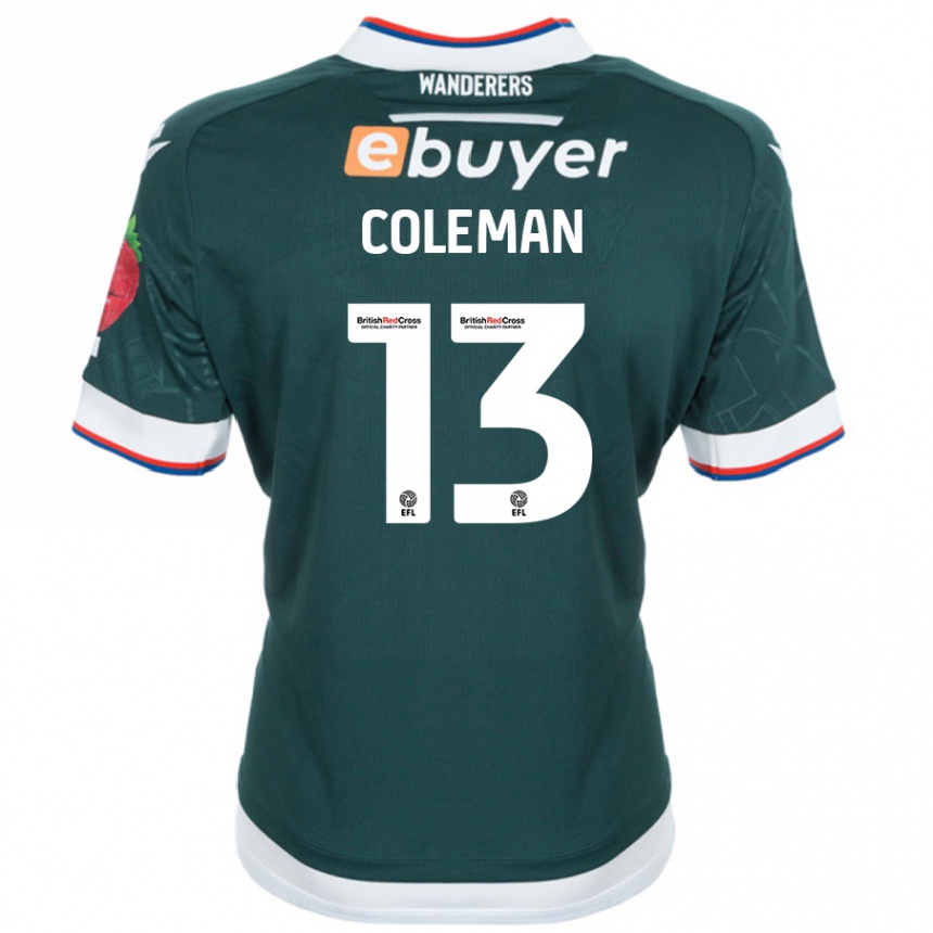 Kids Football Joel Coleman #13 Dark Green Away Jersey 2024/25 T-Shirt Australia