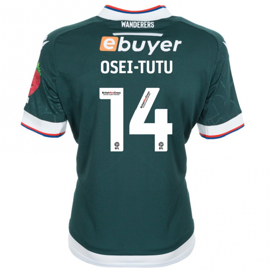 Kids Football Jordi Osei-Tutu #14 Dark Green Away Jersey 2024/25 T-Shirt Australia