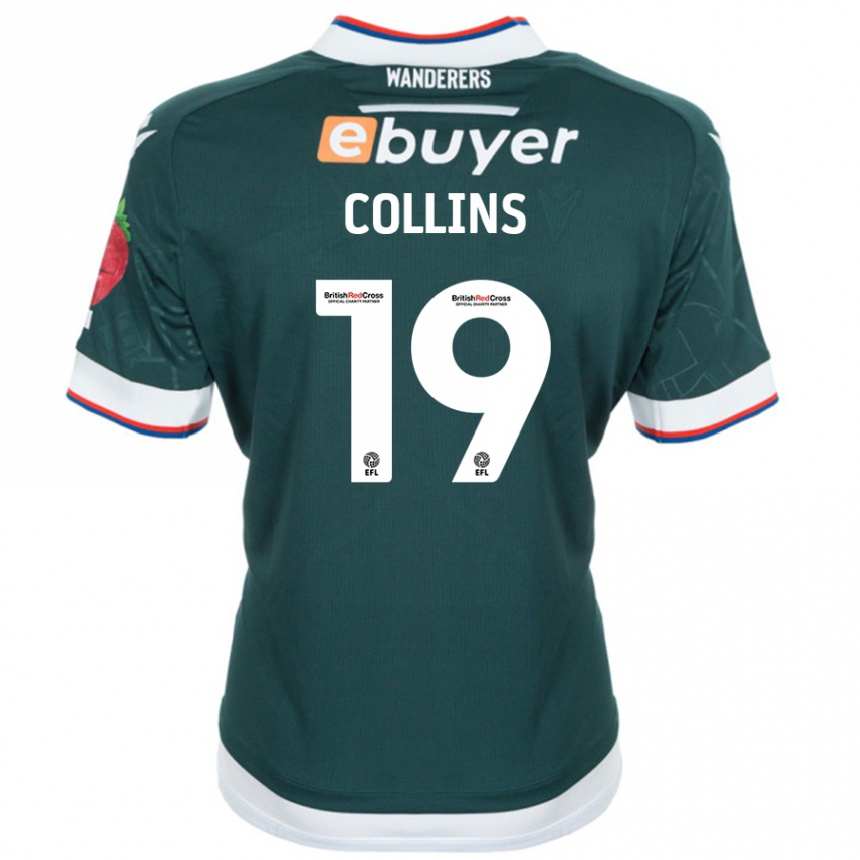 Kids Football Aaron Collins #19 Dark Green Away Jersey 2024/25 T-Shirt Australia