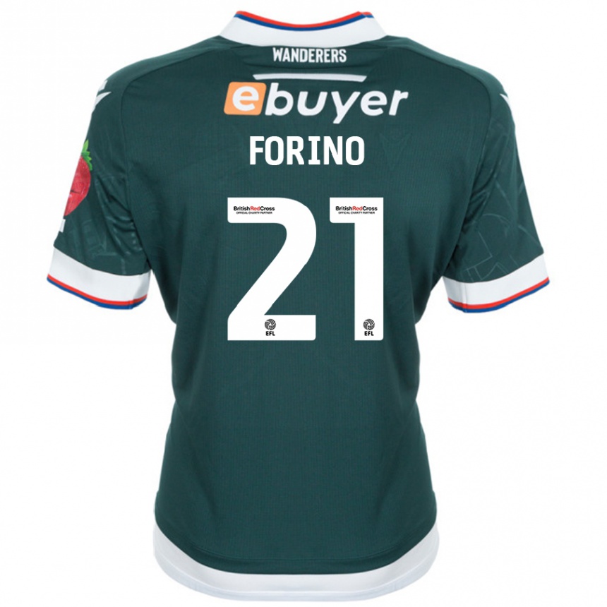 Kids Football Chris Forino #21 Dark Green Away Jersey 2024/25 T-Shirt Australia