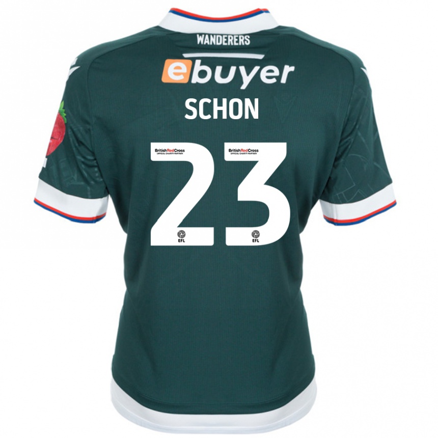 Kids Football Szabolcs Schön #23 Dark Green Away Jersey 2024/25 T-Shirt Australia