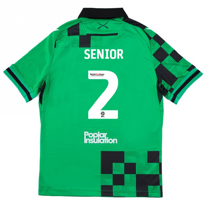 Kids Football Joel Senior #2 Green Black Away Jersey 2024/25 T-Shirt Australia