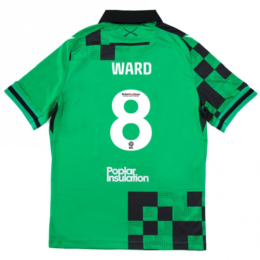 Kids Football Grant Ward #8 Green Black Away Jersey 2024/25 T-Shirt Australia