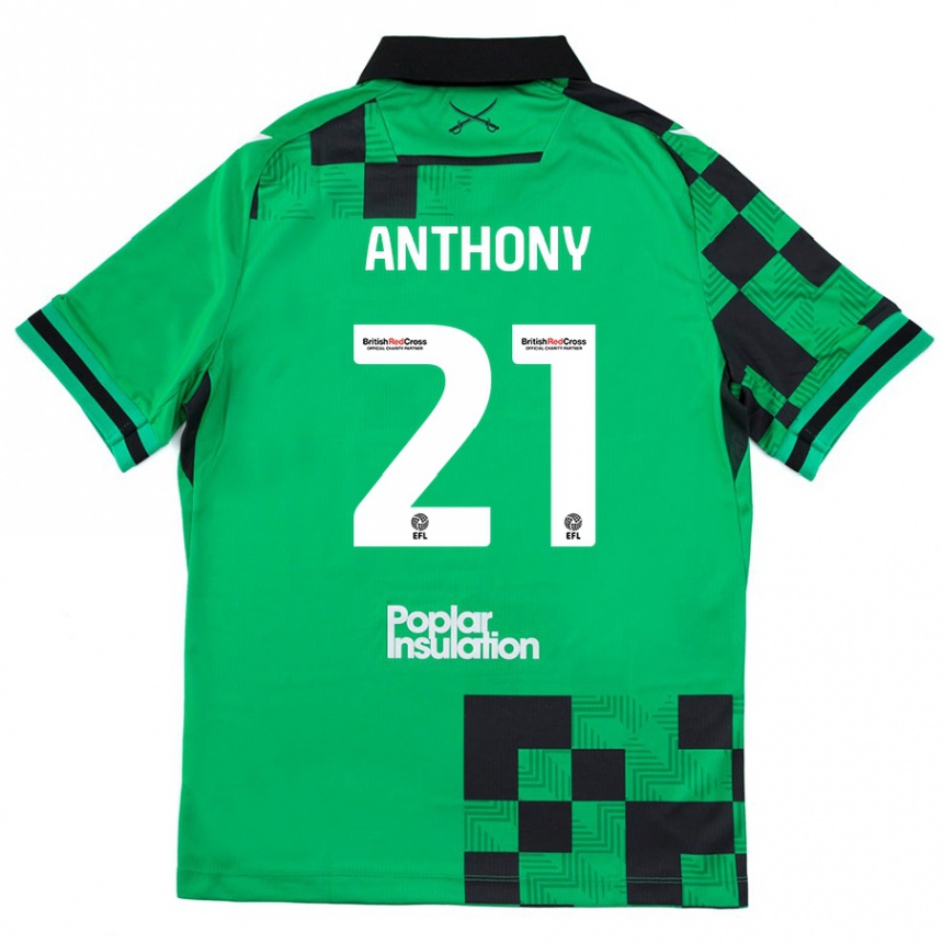 Kids Football Micah Anthony #21 Green Black Away Jersey 2024/25 T-Shirt Australia