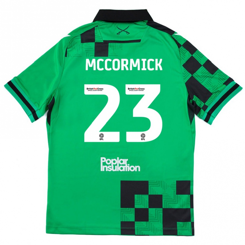 Kids Football Luke Mccormick #23 Green Black Away Jersey 2024/25 T-Shirt Australia