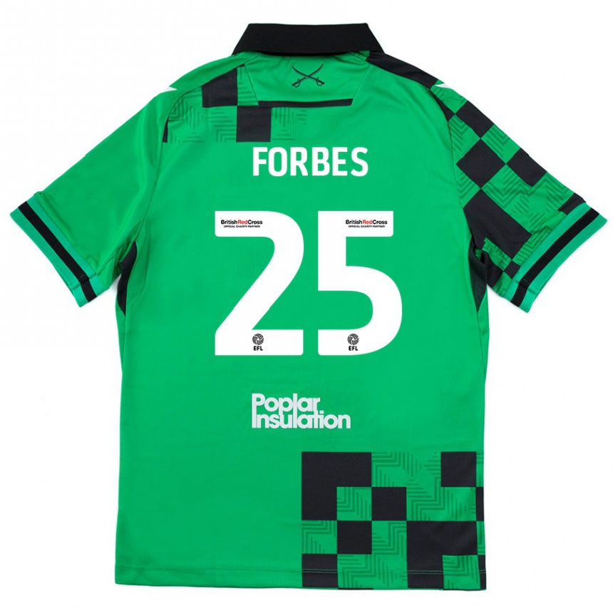 Kids Football Michael Forbes #25 Green Black Away Jersey 2024/25 T-Shirt Australia