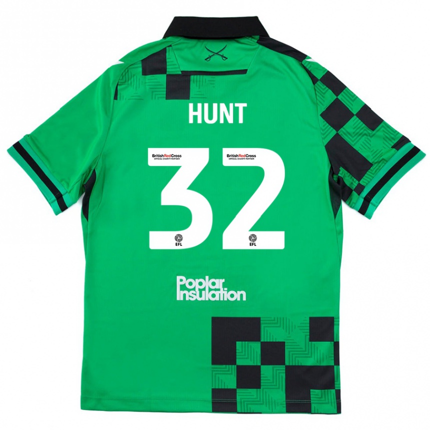 Kids Football Jack Hunt #32 Green Black Away Jersey 2024/25 T-Shirt Australia