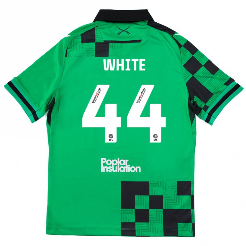 Kids Football Charlie White #44 Green Black Away Jersey 2024/25 T-Shirt Australia