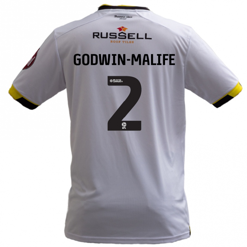 Kids Football Udoka Godwin-Malife #2 White Away Jersey 2024/25 T-Shirt Australia