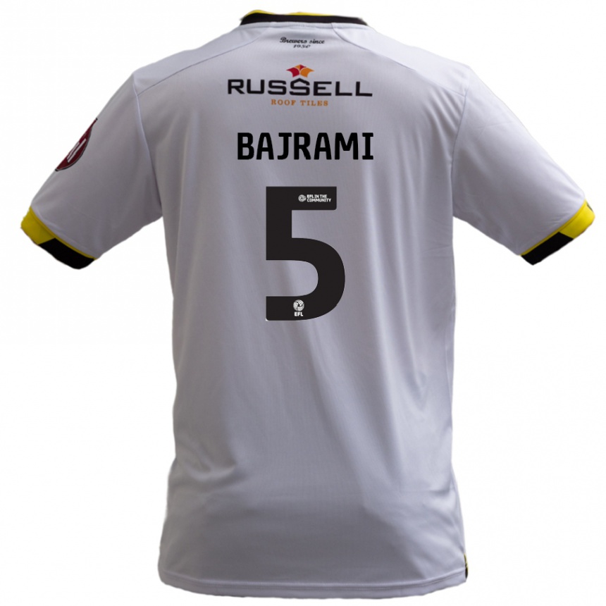 Kids Football Geraldo Bajrami #5 White Away Jersey 2024/25 T-Shirt Australia