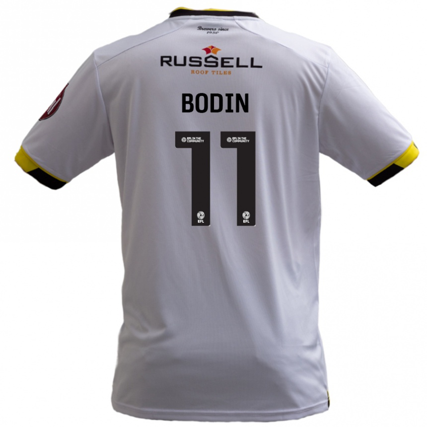 Kids Football Billy Bodin #11 White Away Jersey 2024/25 T-Shirt Australia