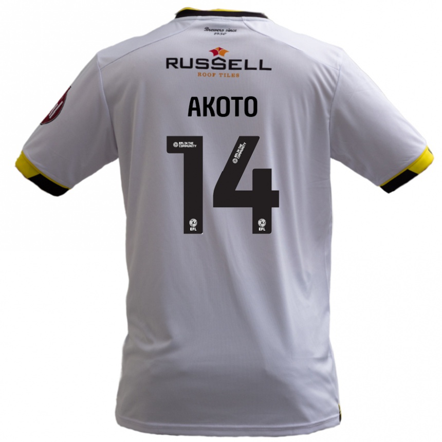 Kids Football Nick Akoto #14 White Away Jersey 2024/25 T-Shirt Australia