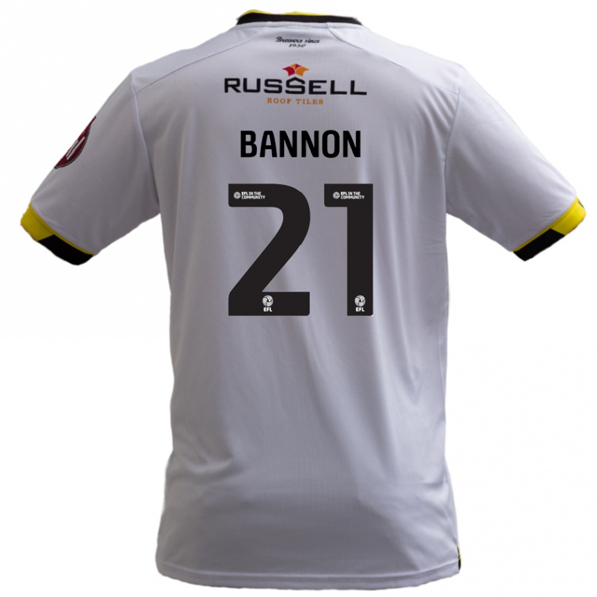 Kids Football Alex Bannon #21 White Away Jersey 2024/25 T-Shirt Australia