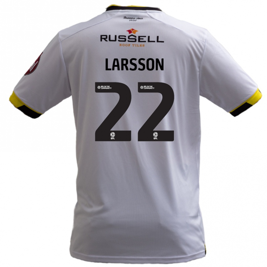 Kids Football Julian Larsson #22 White Away Jersey 2024/25 T-Shirt Australia