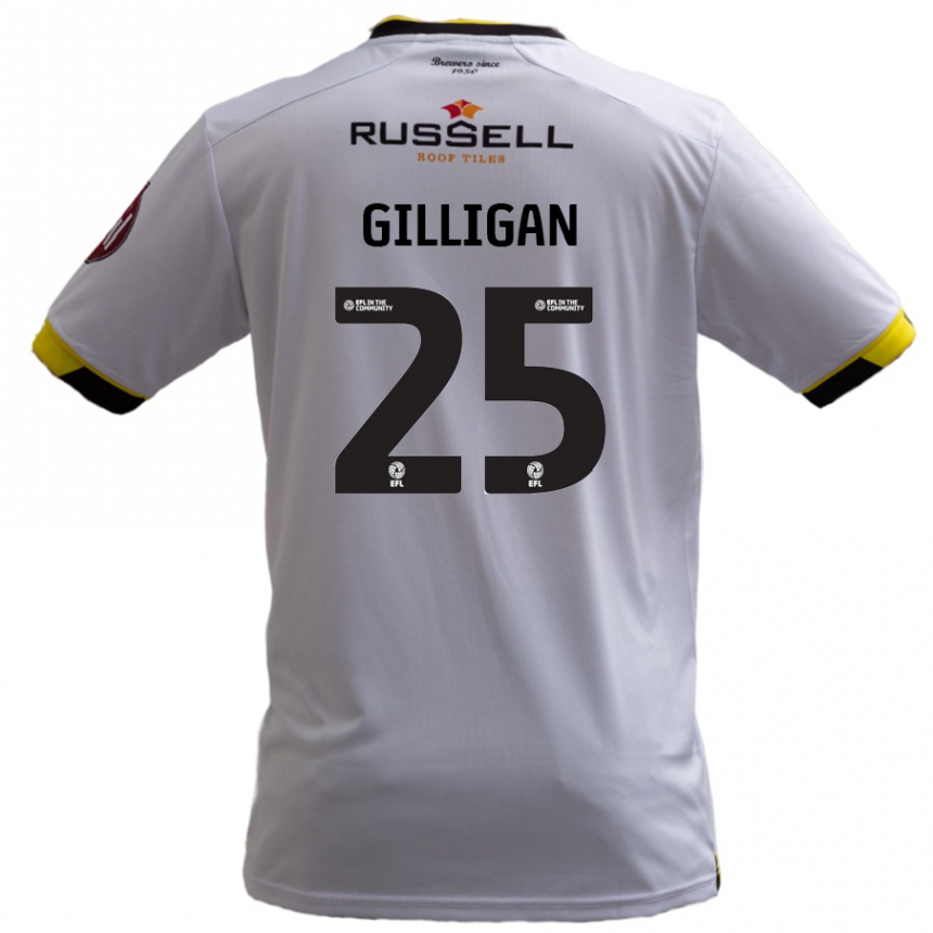 Kids Football Ciaran Gilligan #25 White Away Jersey 2024/25 T-Shirt Australia